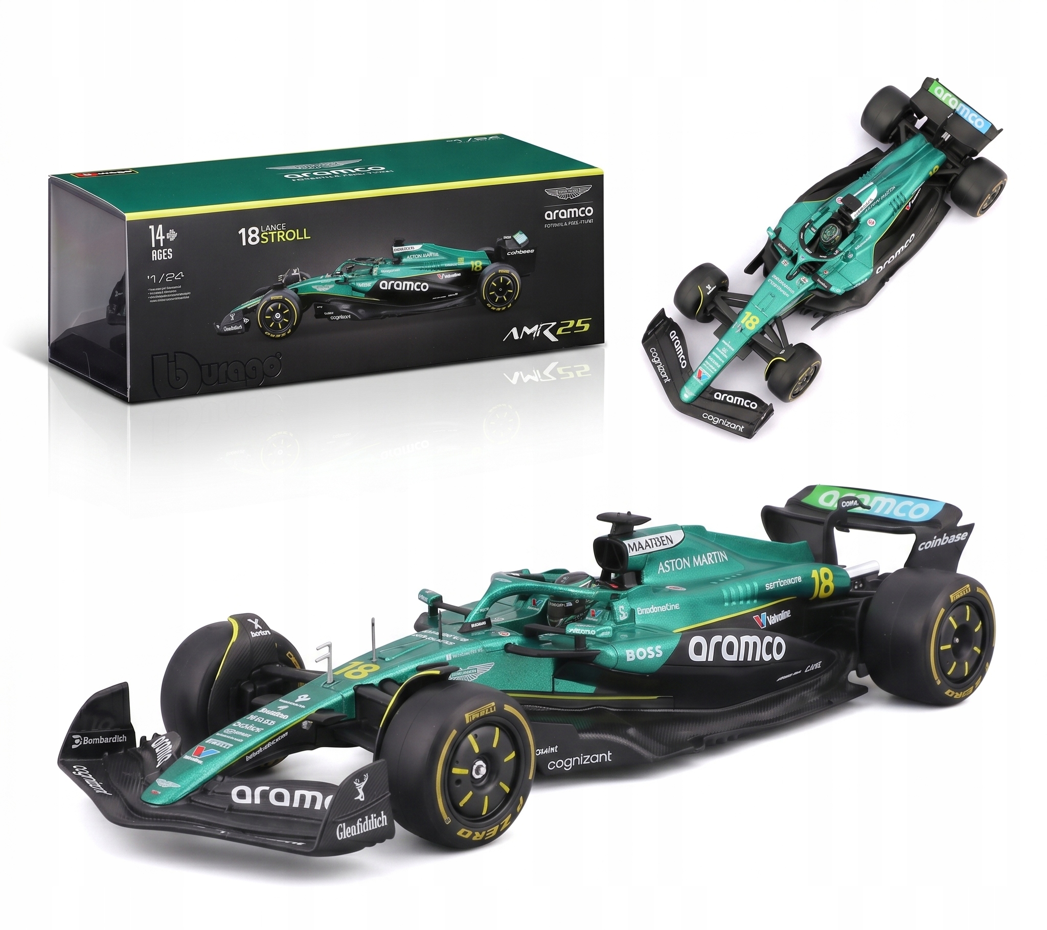 Formule F1 Aston Martin AMR25 2025 Lance Stroll 1:24 Bburago 18-28070