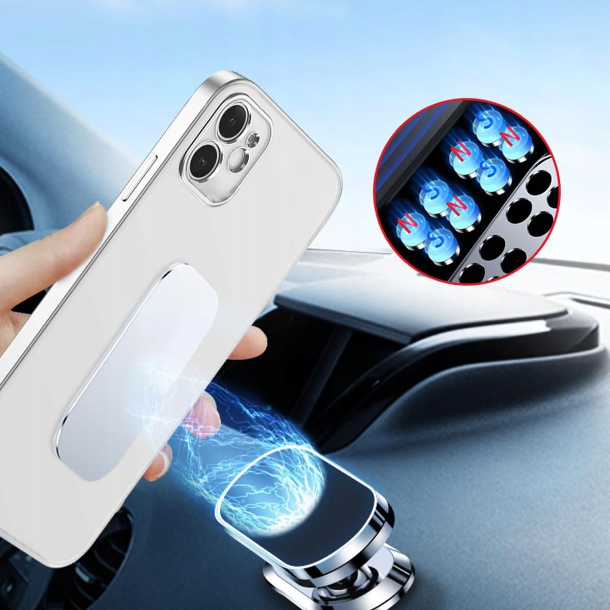 MAGNETIC 360 STOPNIOWY UCHWYT SAMOCHODOWY UNIWERSALNY NA TELEFON SMARTFON — miniatura 5