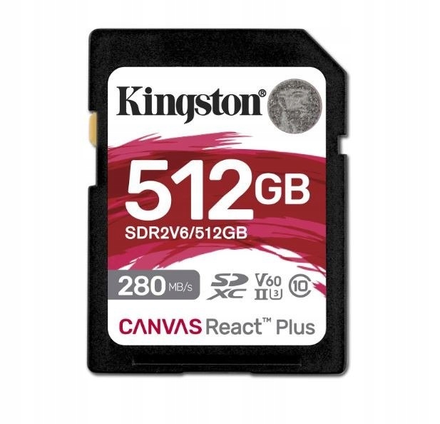 Kingston Karta pamięci Sd 512GB React Plus 280/150/MB/s U3 V60