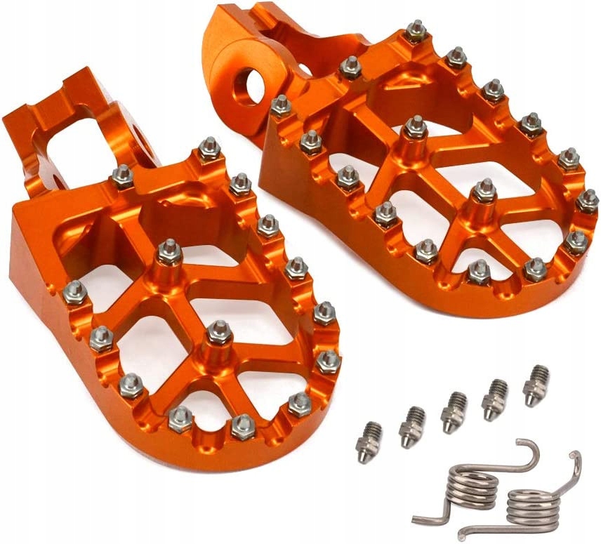 Podnóżki stopki moto JFG RACING pomarańczowe Materiał aluminium