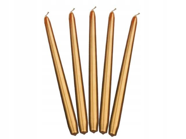 

Świece metalizowane 10 Złote świeczki Święta ozdob