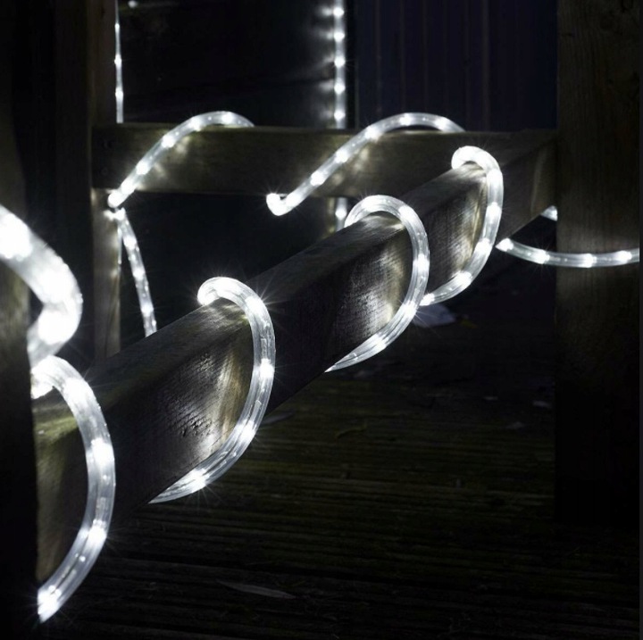 MOCNY ZEWNĘTRZNY WĄŻ ŚWIETLNY CHOINKOWY NA METRY Kolor lampek biały