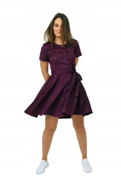 Sukienka medyczna SpaWear śliwka S