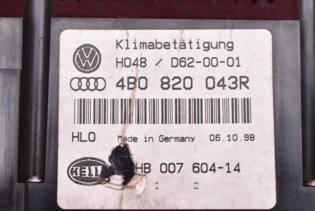 control panel air conditioning devices KLIMY 4B0820043R AUDI A6 C5 97-01