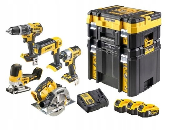 Sada Combo 5 elektrických nástrojů 18V 3x5.0Ah Tstak DCK500P3T DeWALT
