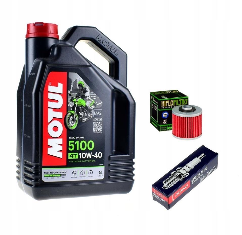 Olej Motul Olejový filtr Svíčka Denso Yamaha MT-03 660 06-14r,