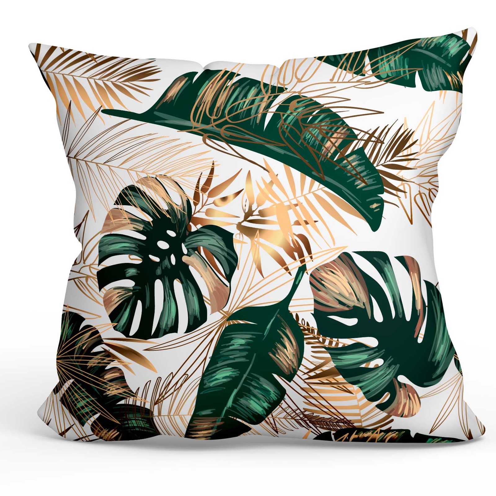 POSZEWKA WELUROWA 40X40 CM WELUR BIAŁE LIŚCIE