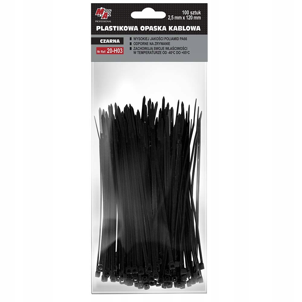 

Opaski Kablowe Czarne Ma Pro |2,5x120 100 szt.