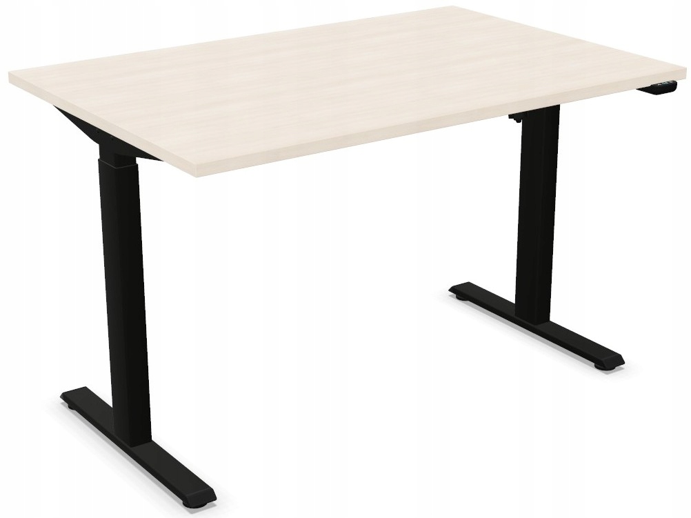 CZARNE / AKACJA Biurko REGULOWANE eCOMO 120x60 PODNOSZONE ELEKTRYCZNIE NS