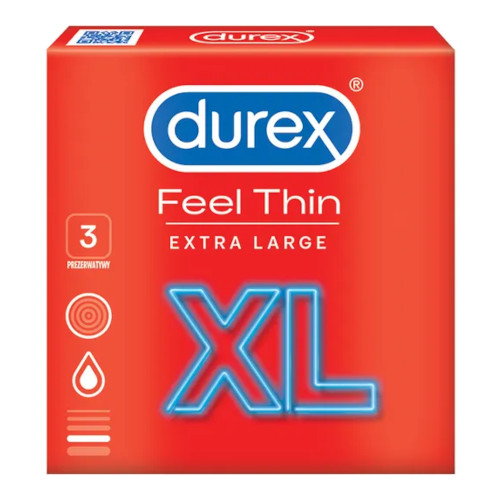 

Prezerwatywy Durex Feel Thin XL nawilżone większe