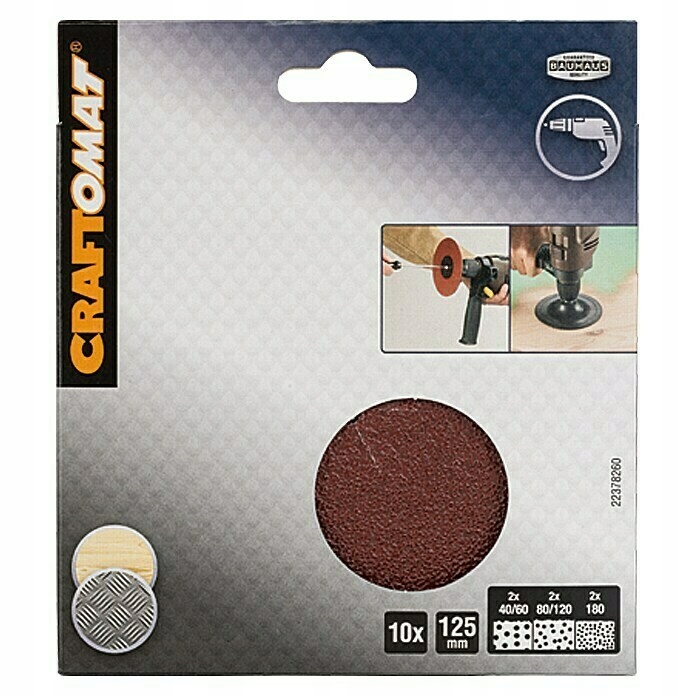 

Craftomat Krążek ścierny 125mm P40/60/80/120/180
