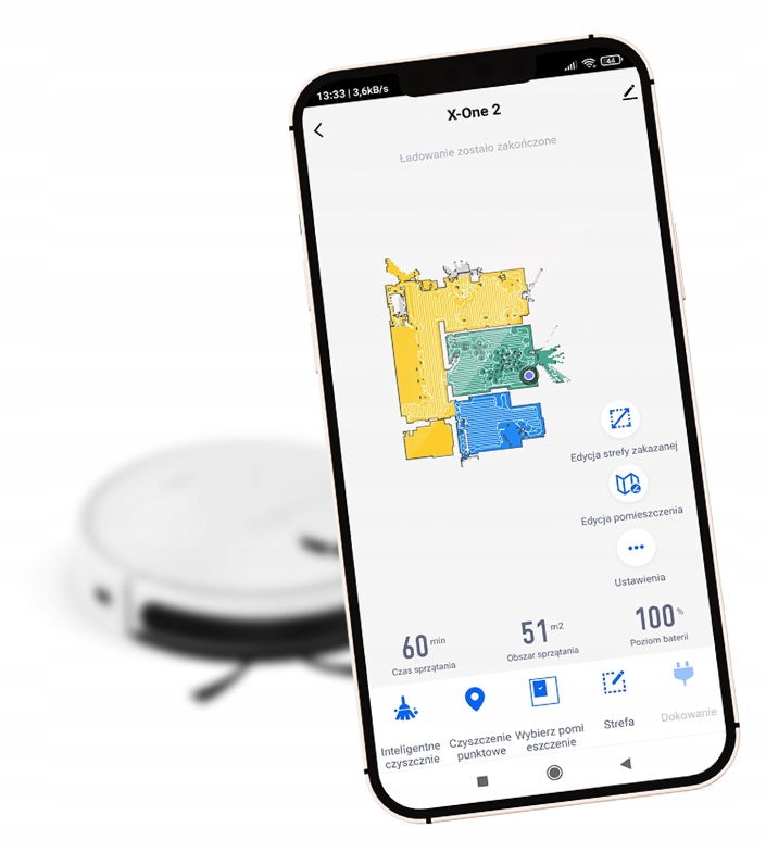 Robot sprzątający mopujący +12 TRYBÓW myjący odkurzacz automatyczny RoboJet Czas ładowania 280 min