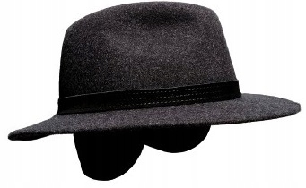 plstěný klobouk fedora Skoczów náušník 56 grafit