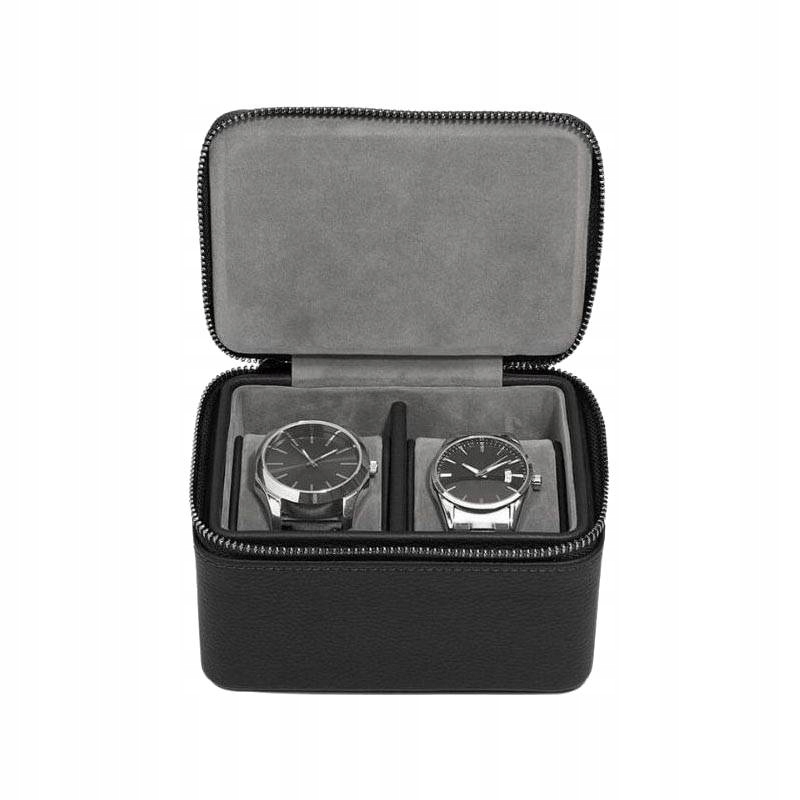 Cestovní krabička, organizér na 2 černé hodinky Stackers