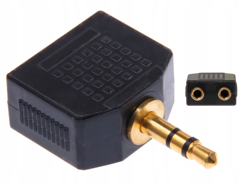 Adapter PRZEJŚCIE JACK 3,5mm wtyk STEREO - 2x JACK 3,5mm gniazdo st.