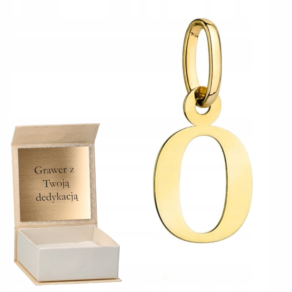 Zlatý přívěsek Písmeno O velké zlato ryzost 585 Gravírování