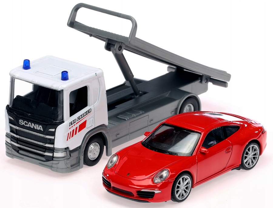 

Welly Auto Laweta Holowanie 2 Auta Scania +porsche