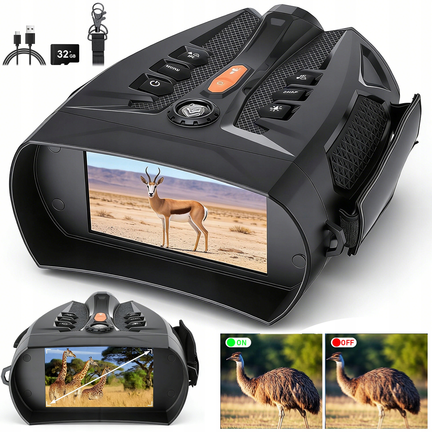 Digitální Noční Vidění Kamera Noční Vidění Dalekohled 10X Zoom 4" Ips 7 Úrovní Jasu