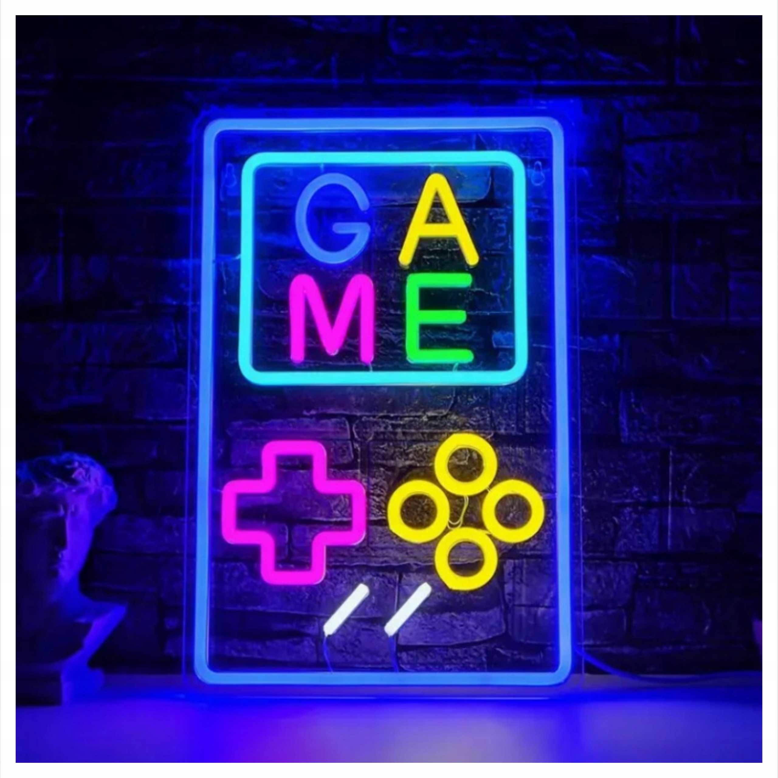 Neon Led Game 38×25CM – Retro Konsola, Lampka Nocna I Dekoracja Ścienna
