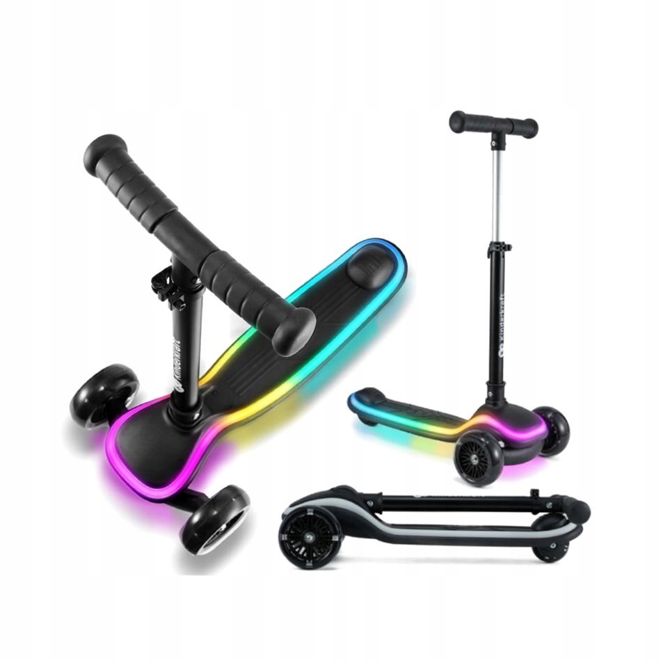Kinderkraft Hulajnoga Trójkołowa Raket 2 Led ABEC-7 Składana Dla Dzieci 2+