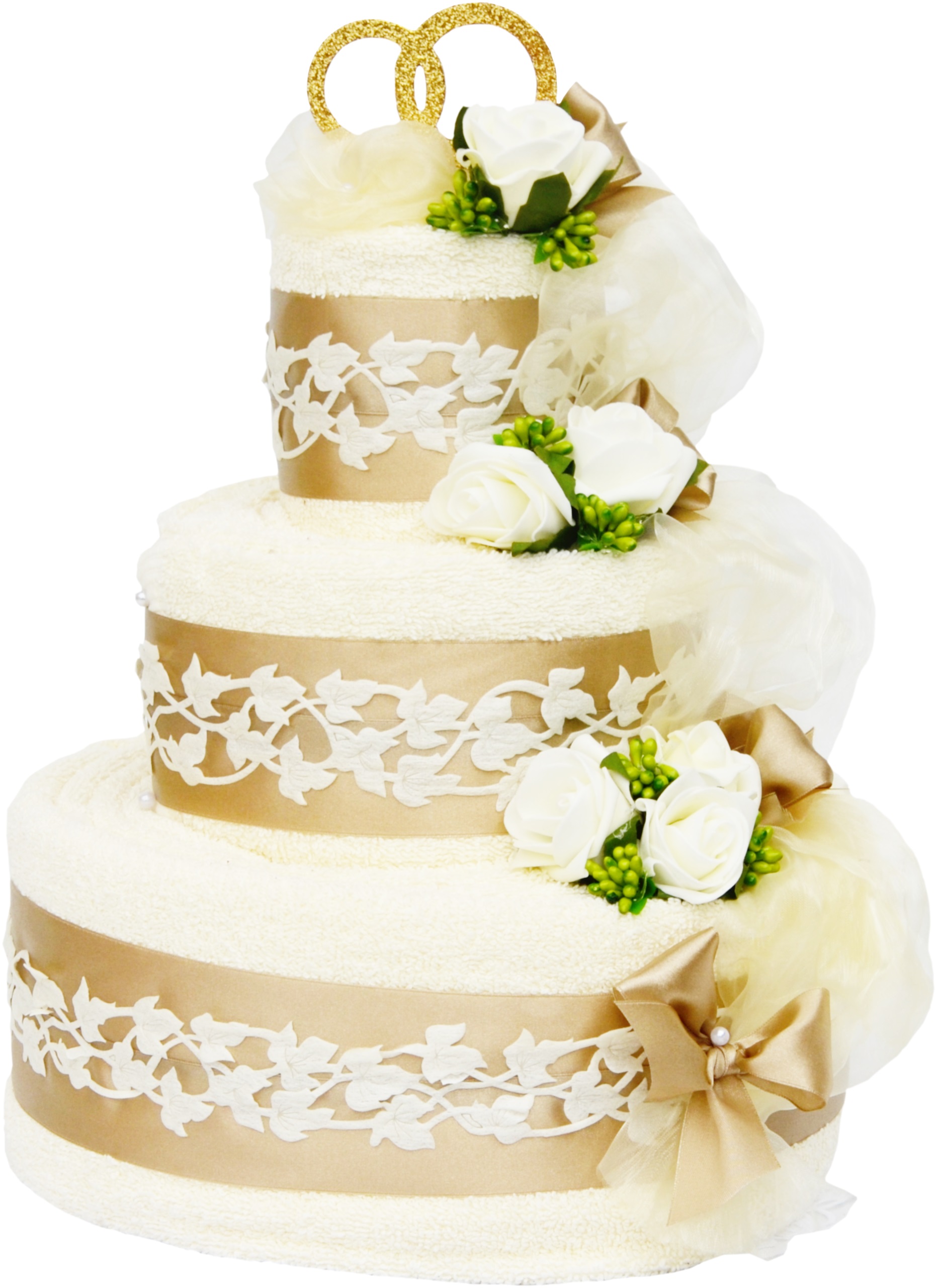 ORYGINALNY Prezent na Ślub Tort z Ręczników HAFTY