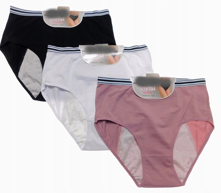 

Majtki Menstruacyjne Bawełniane Wysoki Stan L