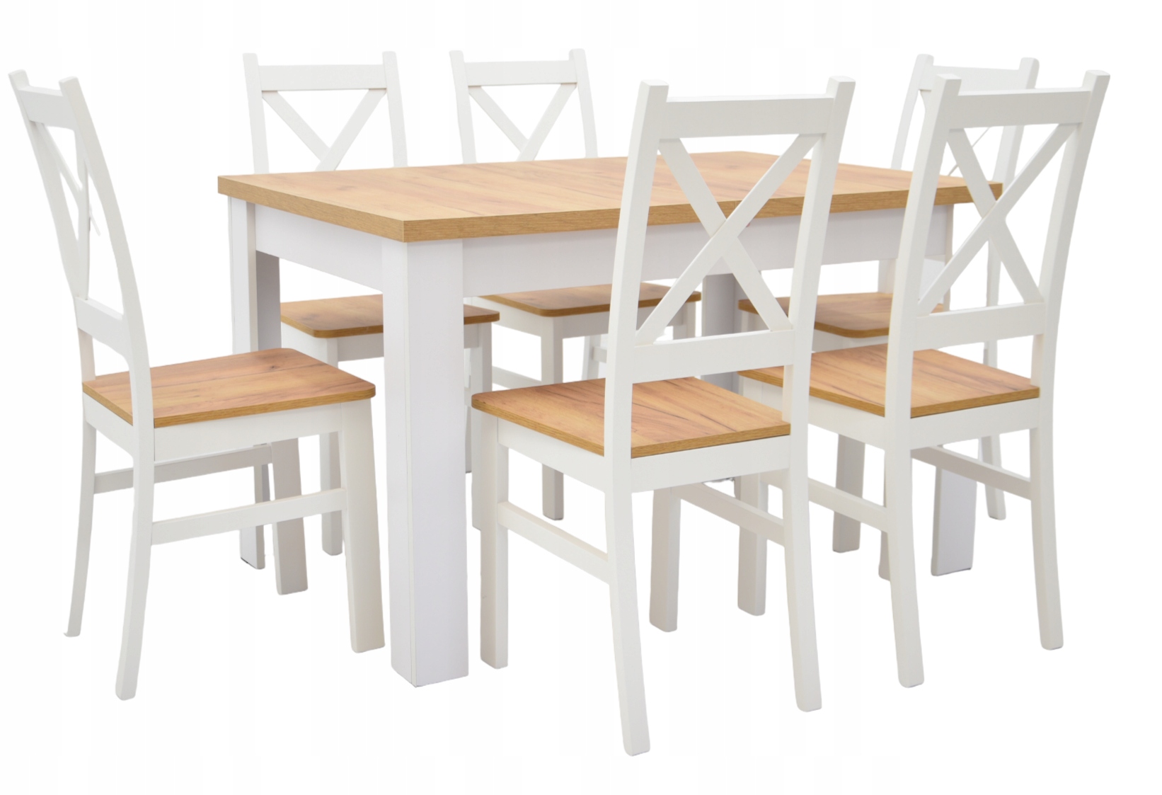 ZESTAW LOFT BLAT CRAFT I 6 BIAŁYCH KRZESEŁ Marka Idea Home