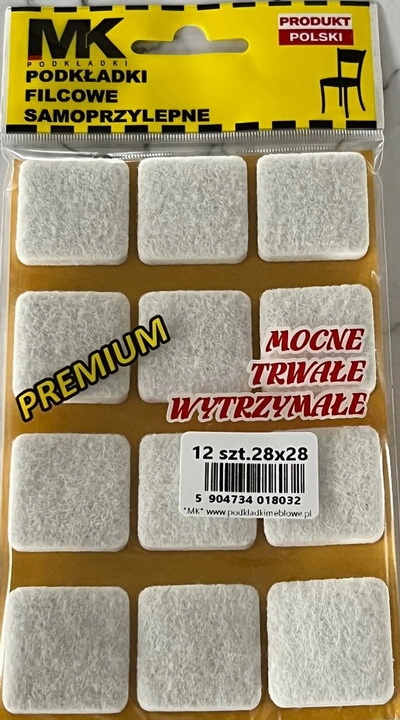 

Podkładki Filcowe Premium 28X28 Biały