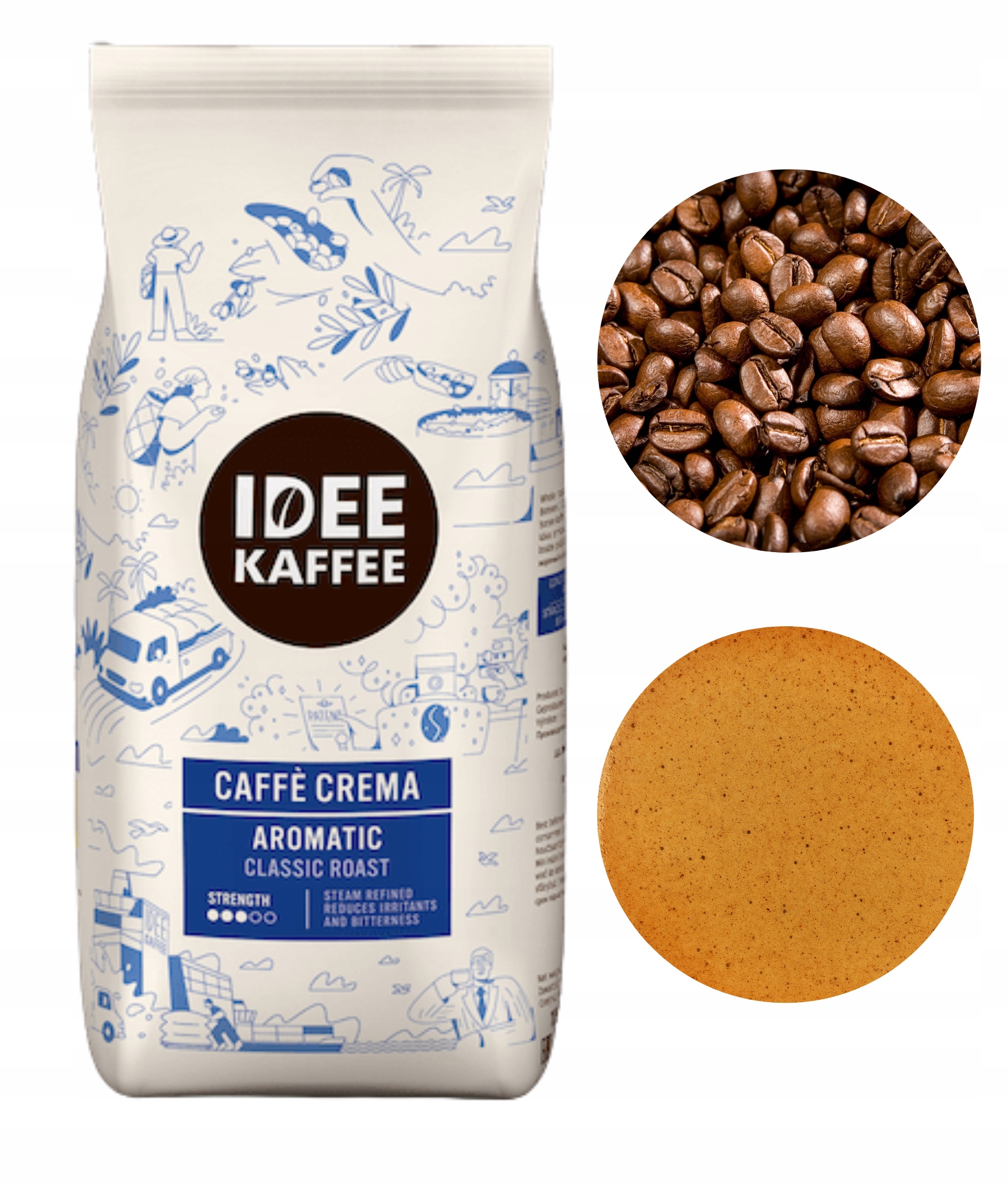 Levně Idee Kaffee Cafe Crema káva 1 kg