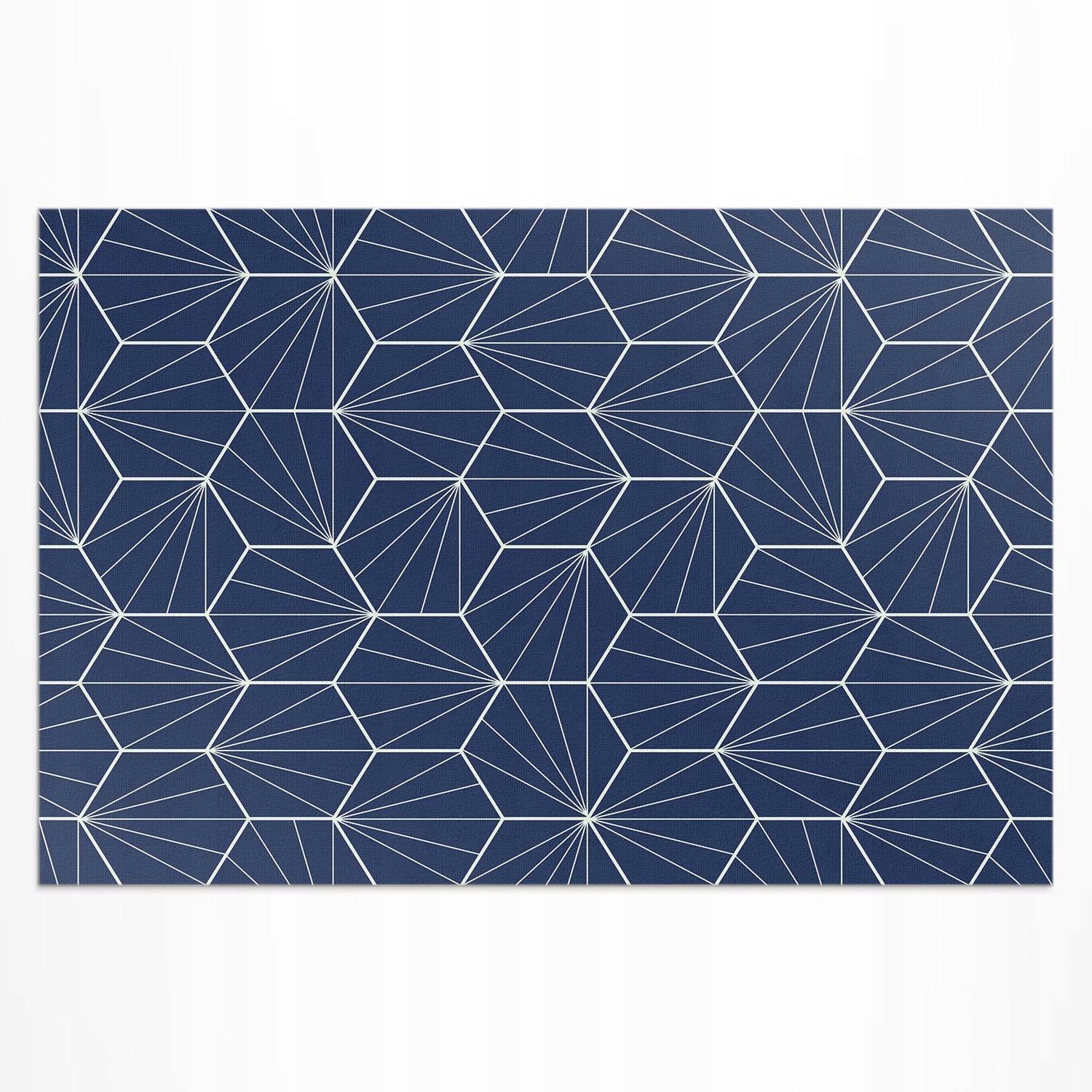 Dekorativní terasový Koberec s vinylovým hexagonem a lineárními vzory 90 x 60 cm