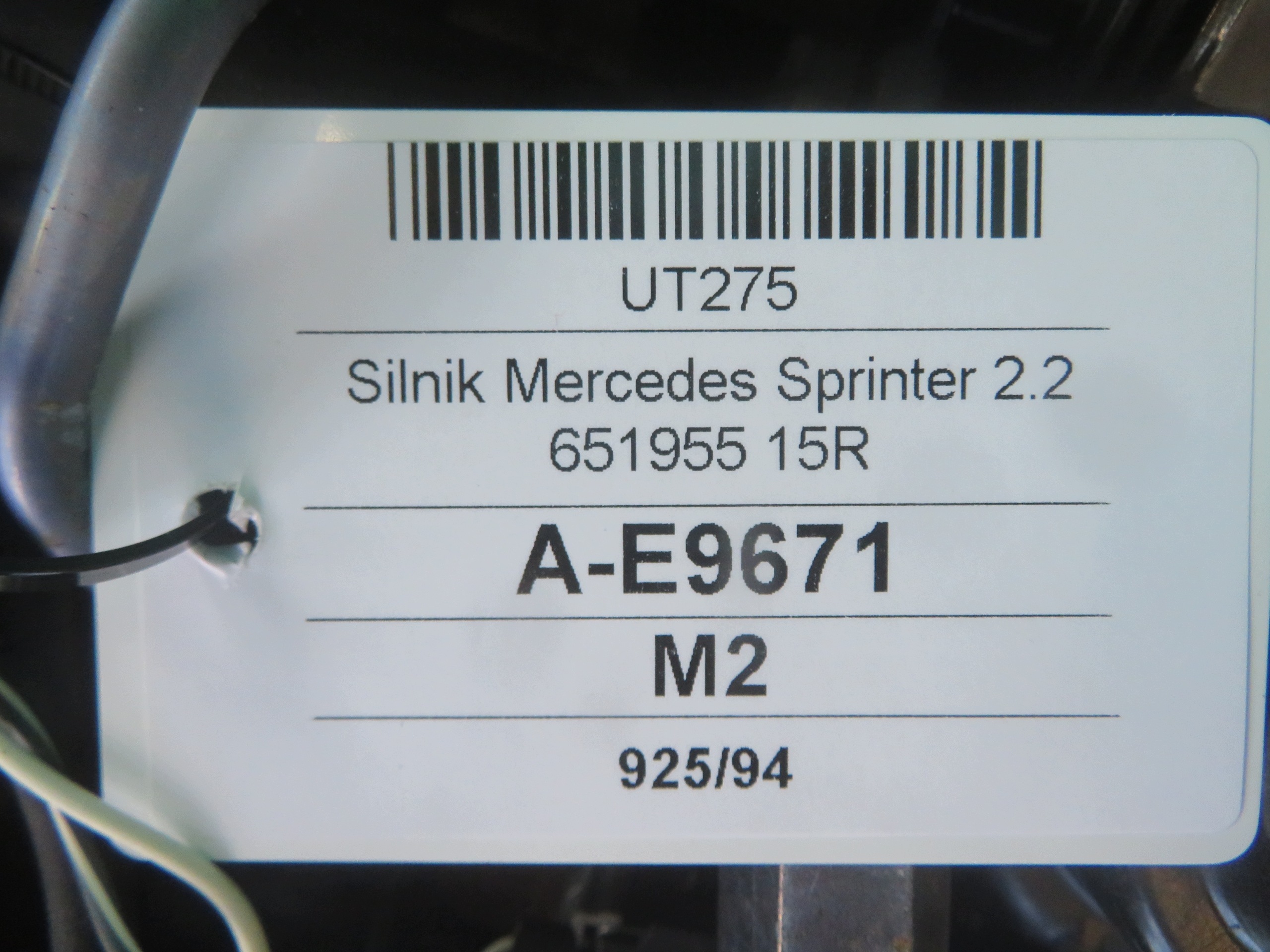 MERCEDES SPRINTER 15R 2.2 CDI engine complete 651955