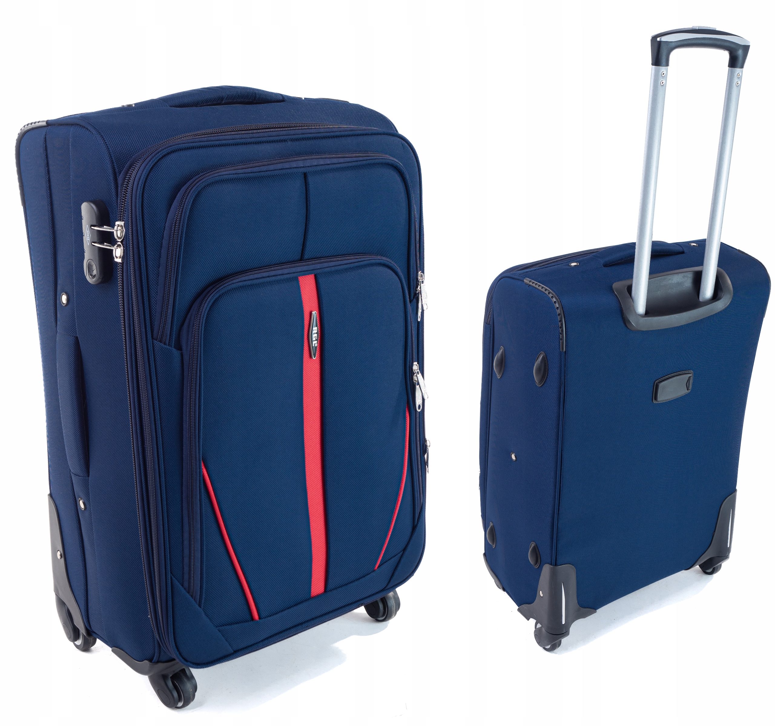 Rgl Średnia Walizka Podróżna XL 4 Kółkach materiałowa miękka