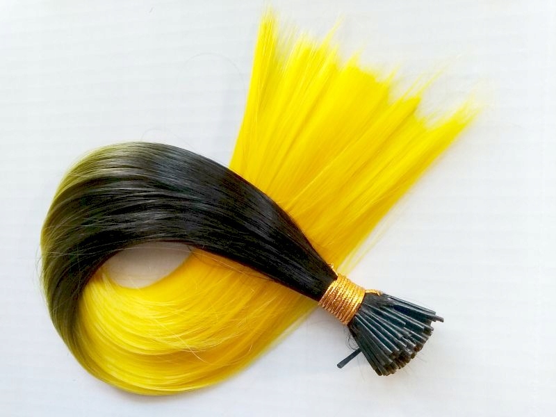 PASEMKA WŁOSÓW OMBRE CZARNY ŻÓŁTY RINGI10SZT