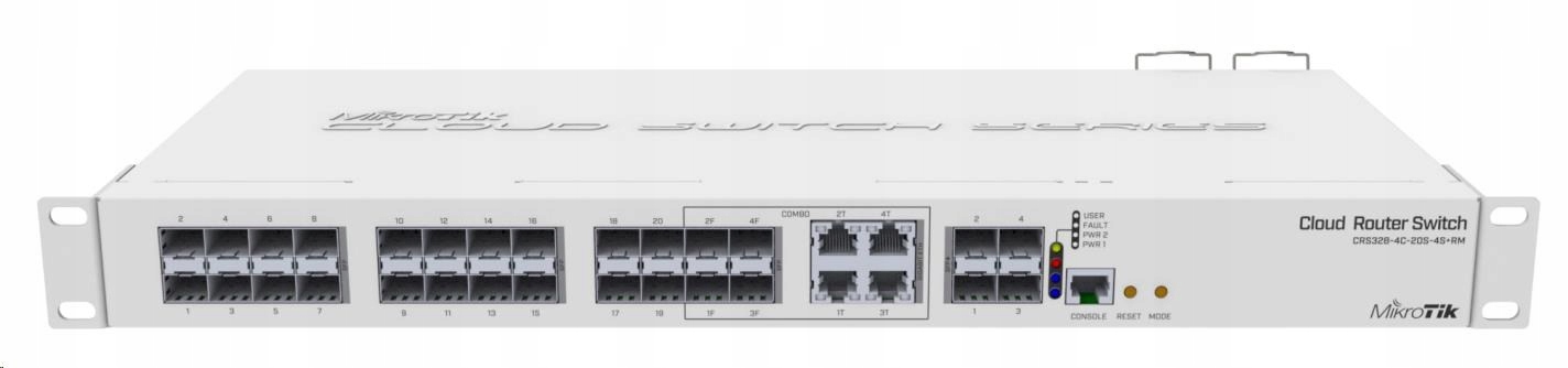 MikroTik Cloud Router Switch CRS328-4C-20S-4S+RM, 800MHz Cpu, 512MB Ram,…