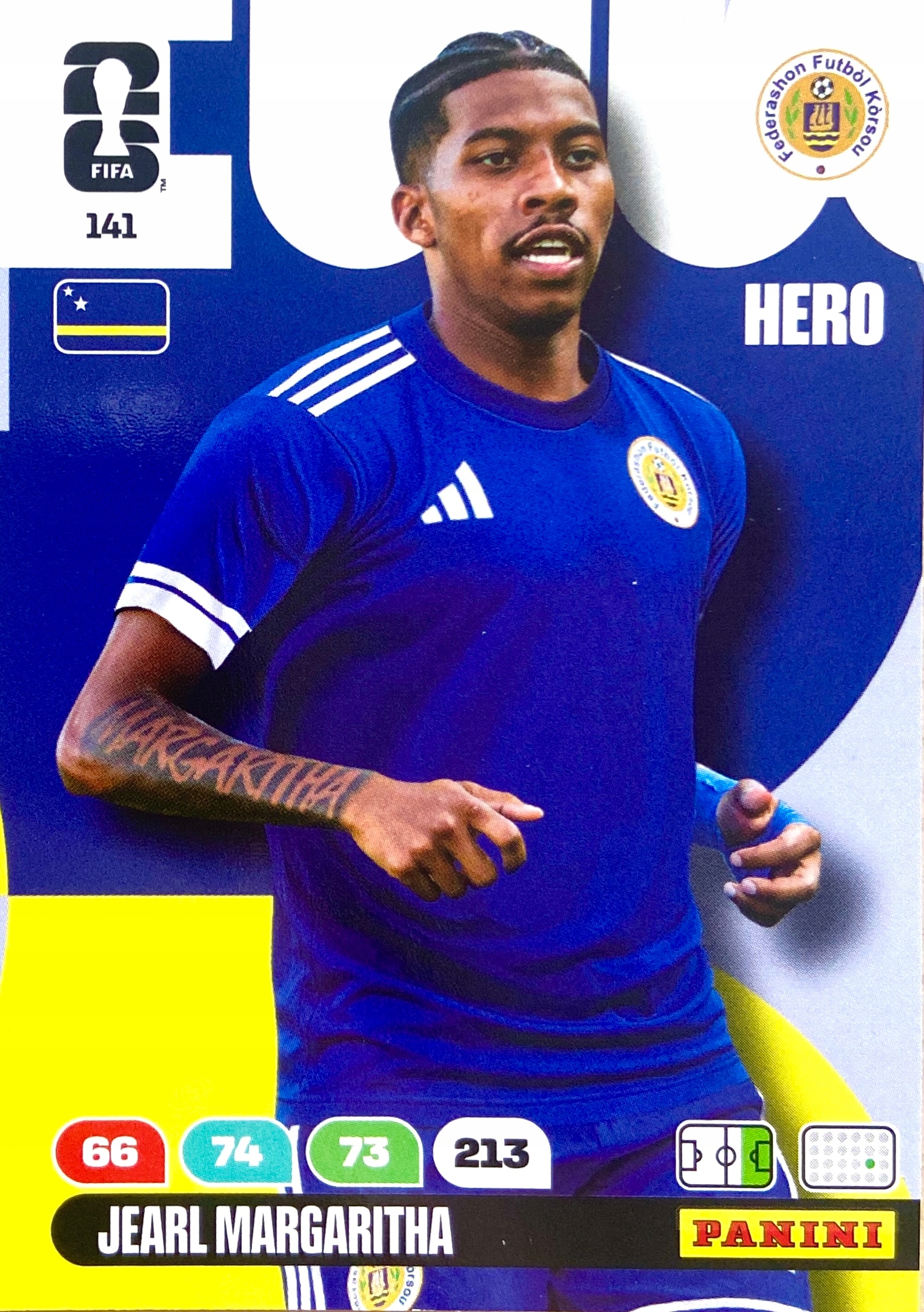 Panini Fifa World Cup 2026 karta piłkarska Hero 141 Margaritha Curacao