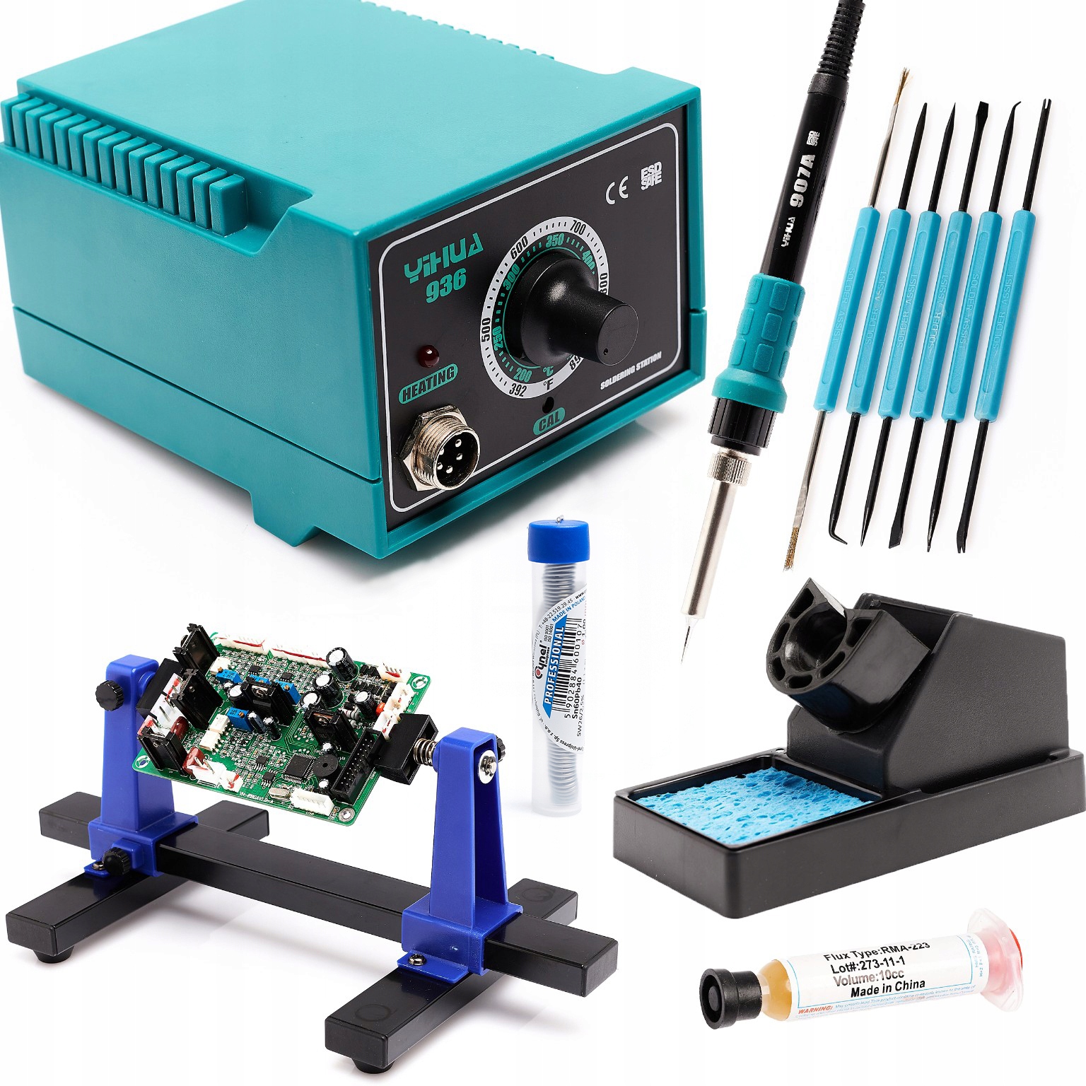 Pájecí Stanice Yihua 936 Set Držák Pcb Tavidlo Cín Pro Elektroniku