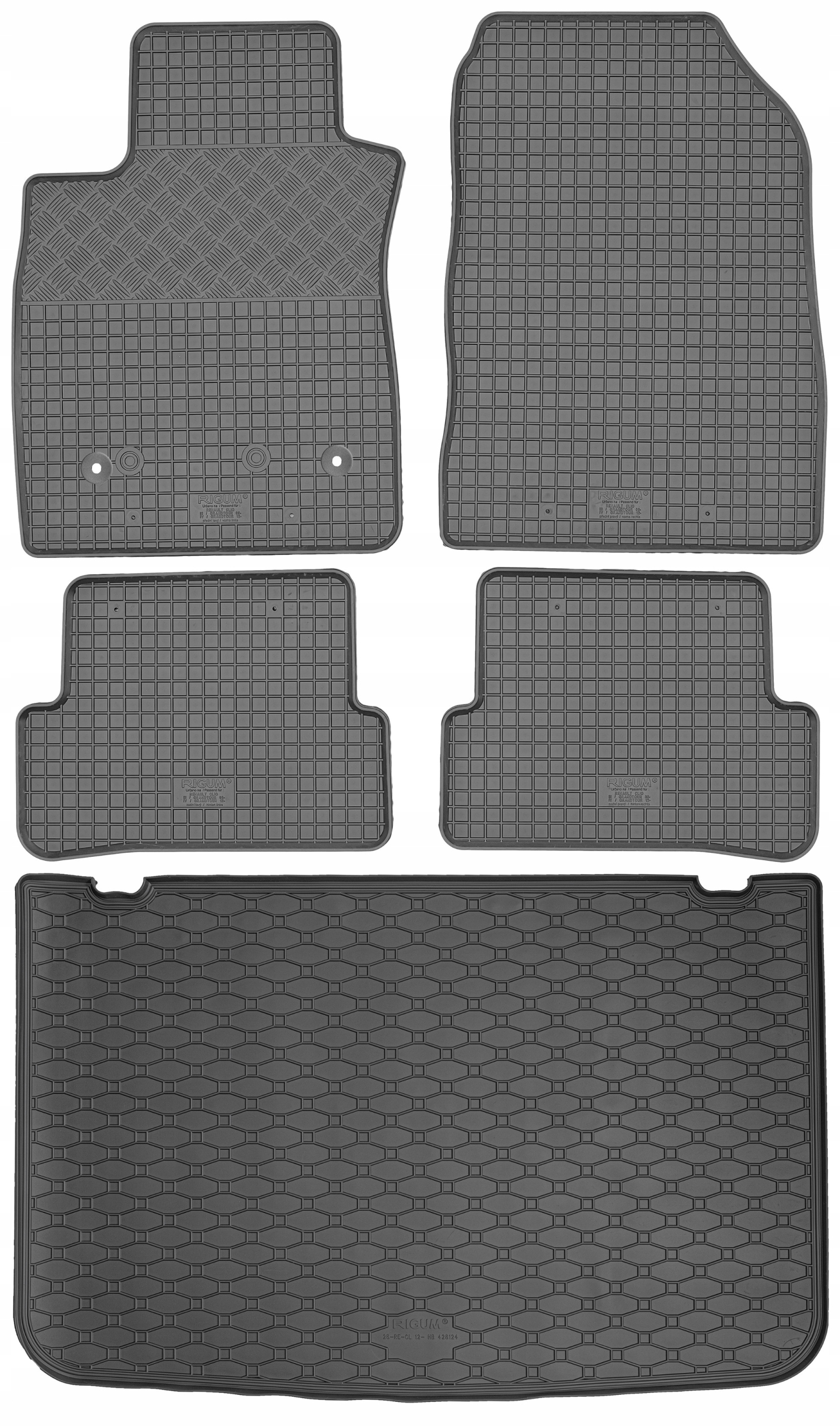 Renault Clio IV Hatchback od roku 03.2013-02.2021 Sada Koberce batožinový priestor