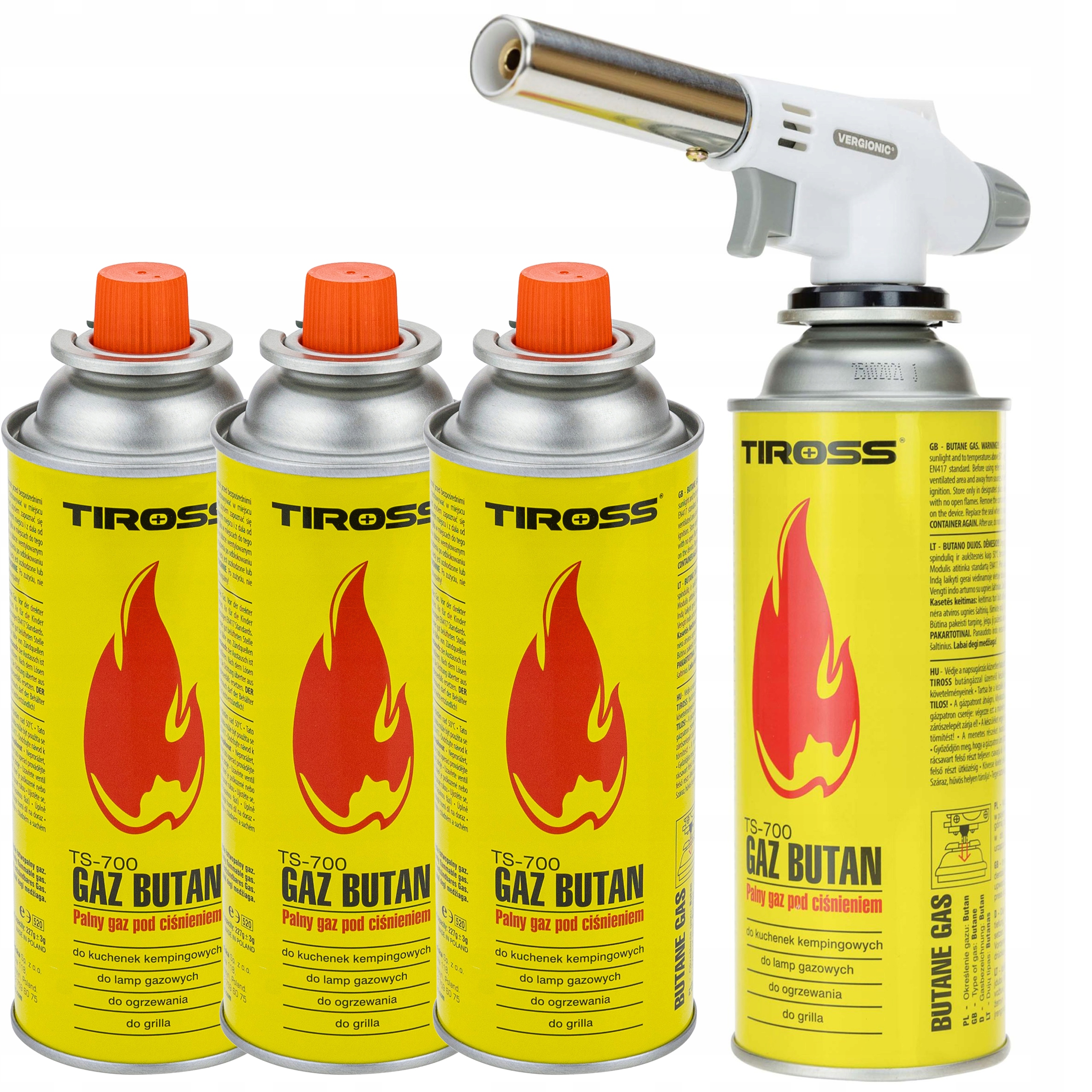 

Palnik Gazowy, lutlampa, lutownica 4x Gaz 400ml