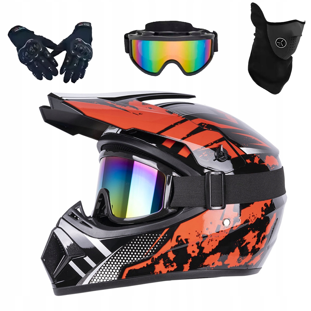 Helma Na Elektrickou Koloběžku Cross Enduro Quad Bmx Helma Brýle Rukavice M