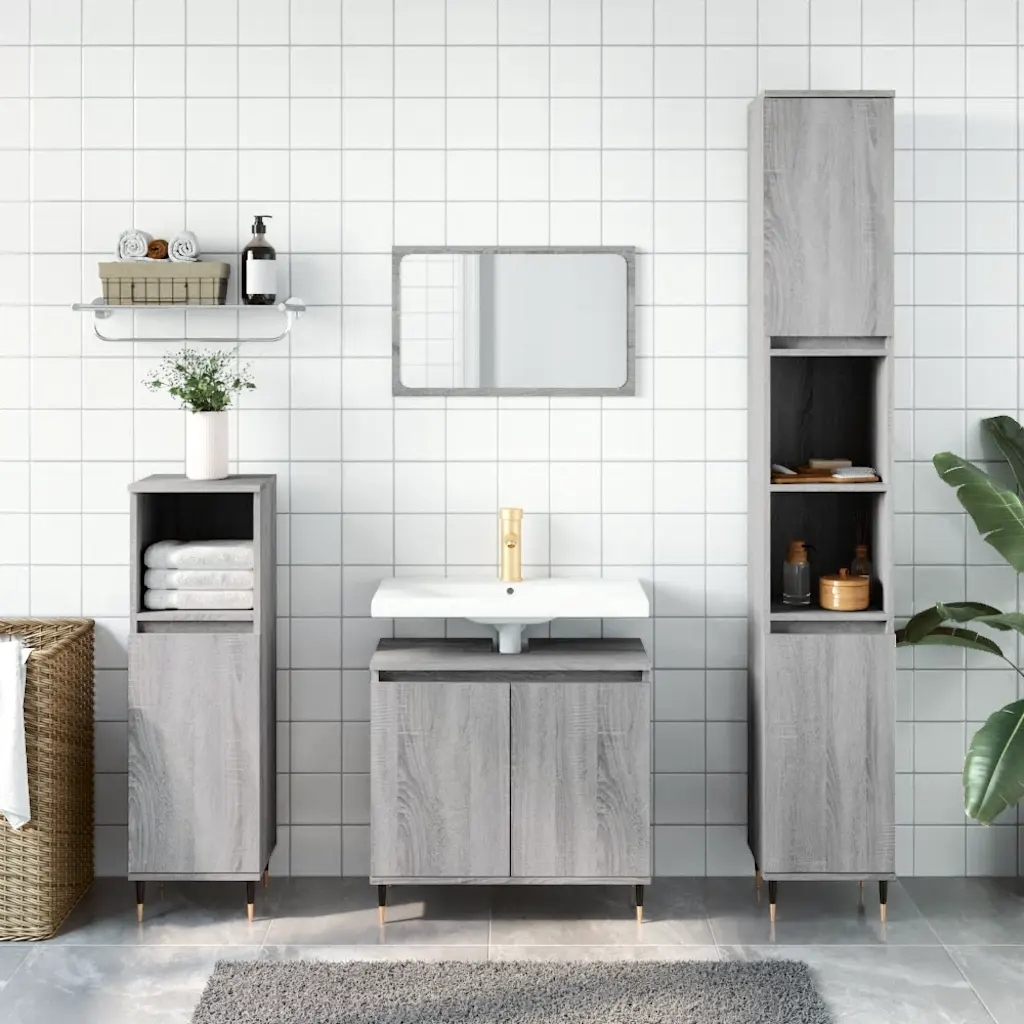 Petrashop Koupelnová skříňka šedá sonoma 58x33x60 cm kompozitní dřevo Šedá