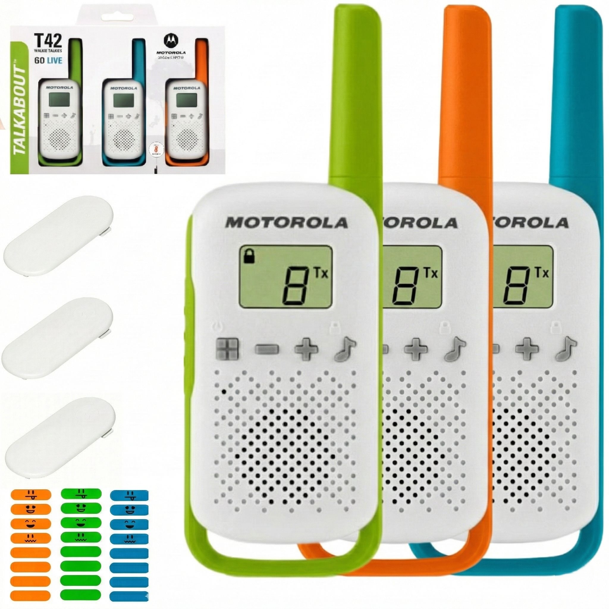 Motorola Tlkr T42 krótkofalówki, zestaw 3-pak (3 sztuki), zasięg do 4 km