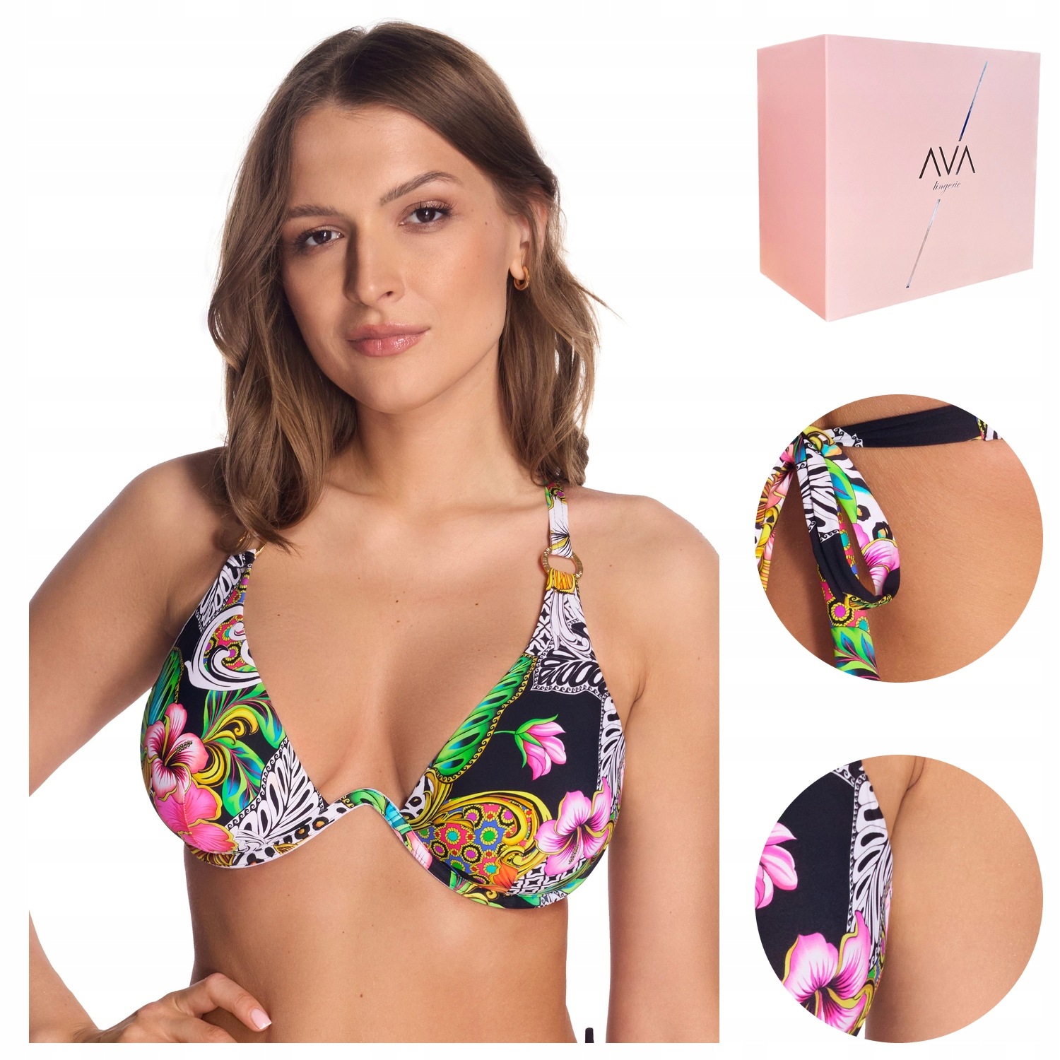 Plavková podprsenka Ava Sk 239 royal wild měkká mix 65D