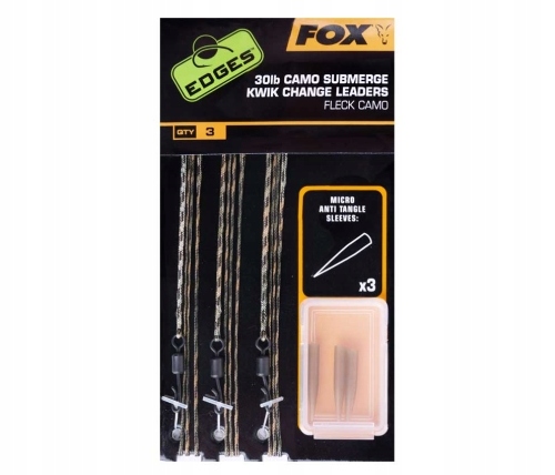 Fox Edges 40 lb Camo Submerge Kwik Change Leaders Fleck camo CAC710