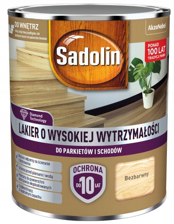 Sadolin Lakier do parkietów i schodów o wysokiej wytrzymałości 4,5L Półmat