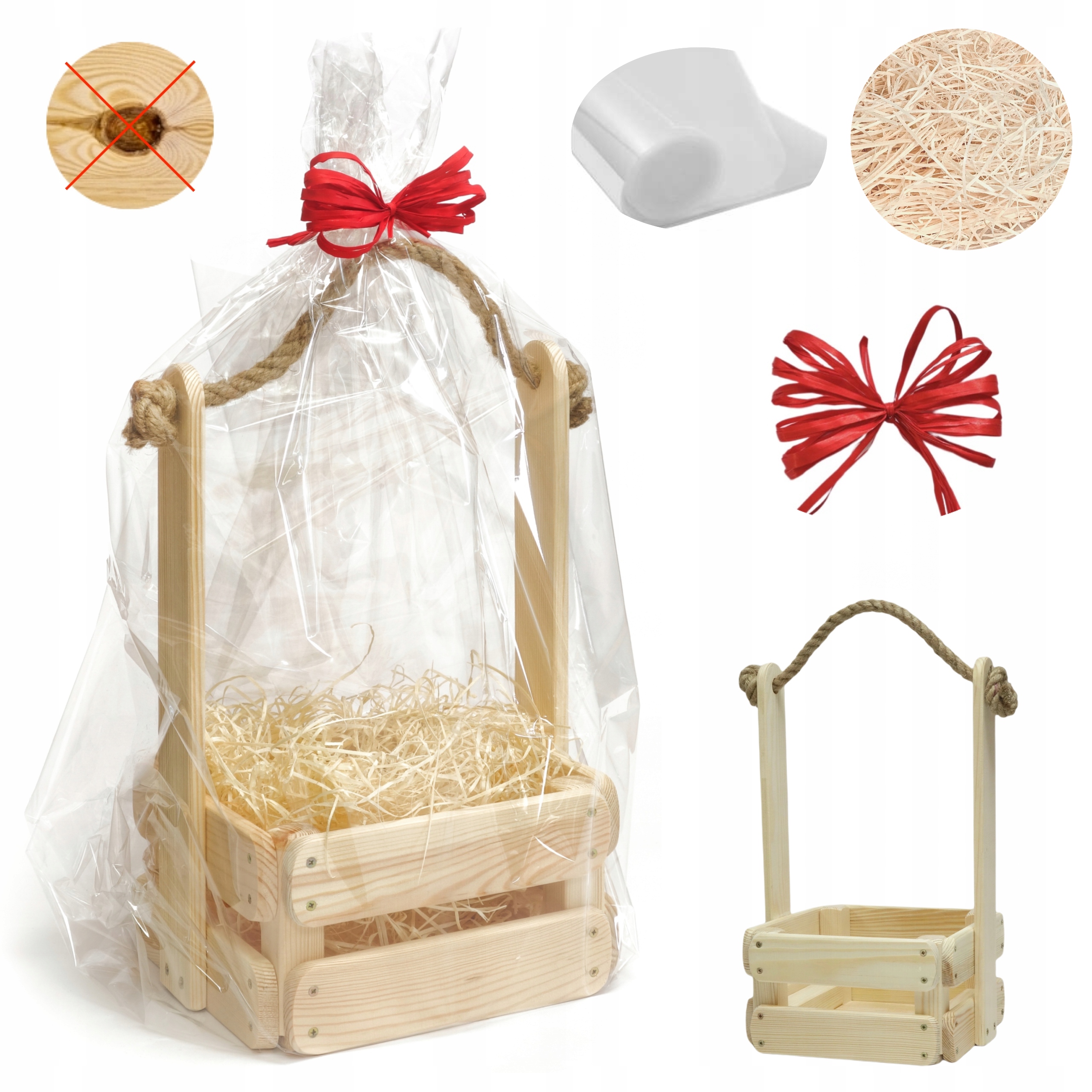 Košík dárkový prázdný Nosítko dřevěná krabička Svatební Hostina Svatba Kvalita