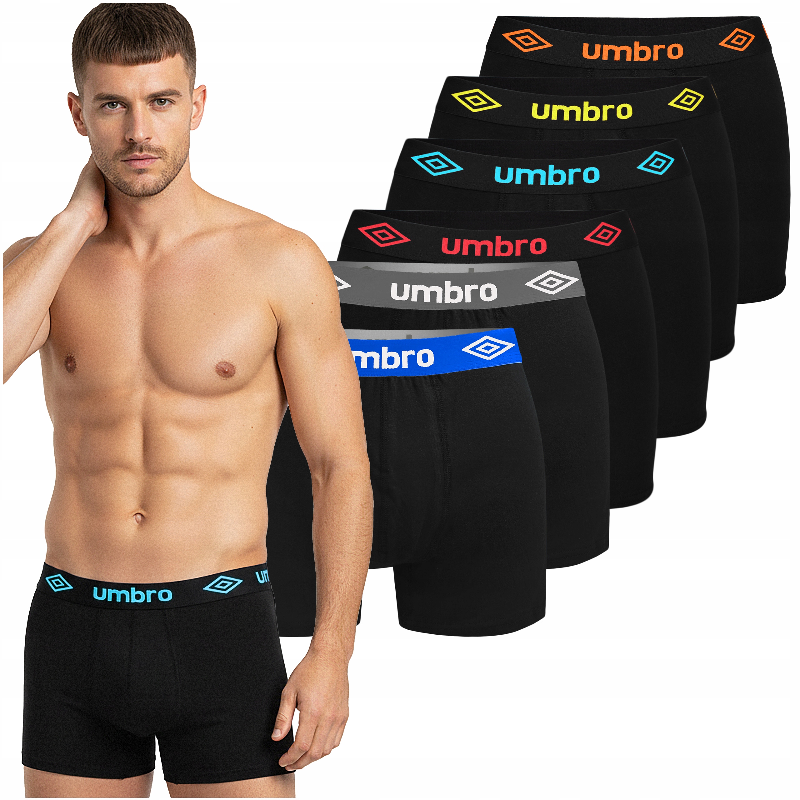 Umbro Bokserki Męskie 6 sztuk BM571 Rozmiar M