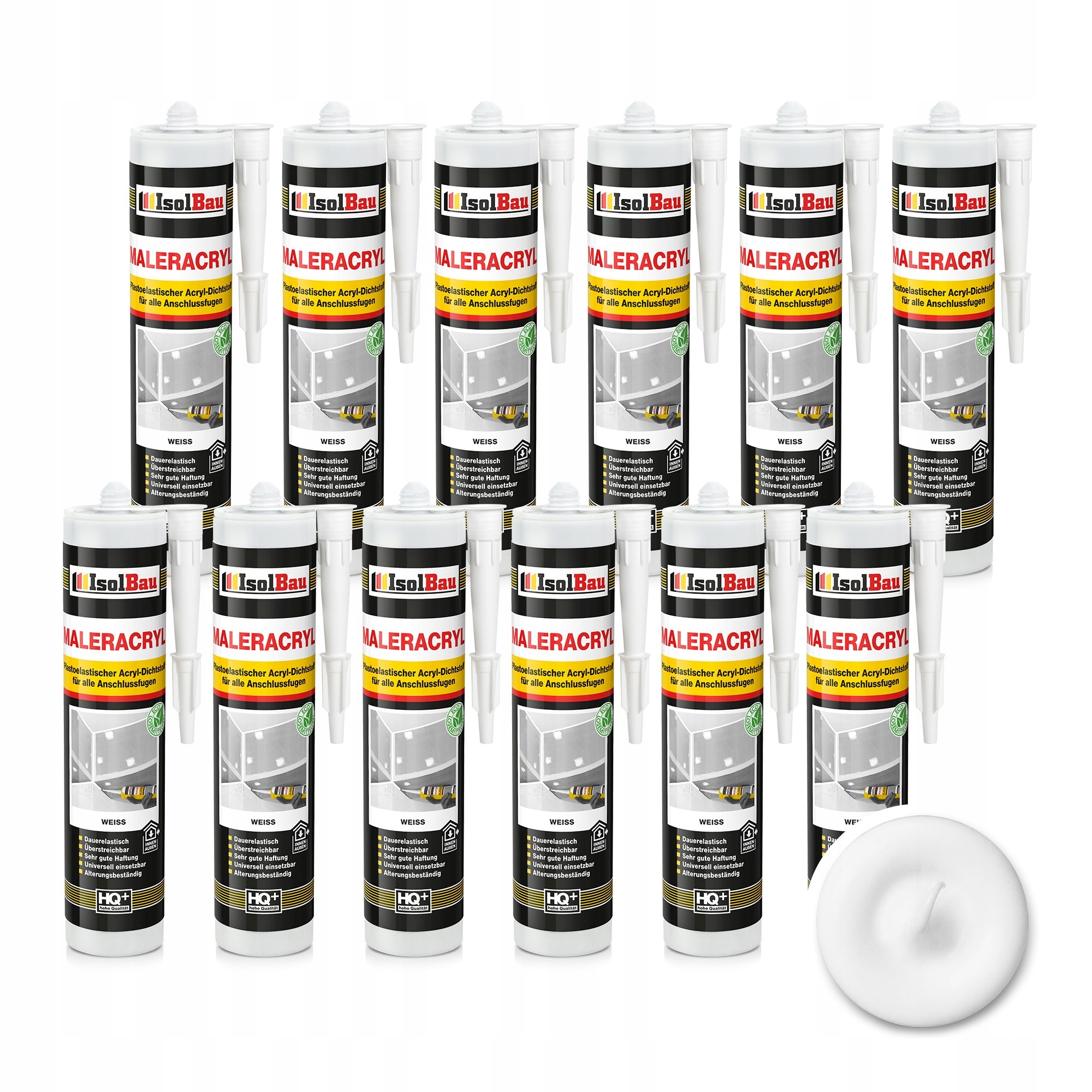 Akryl Bílý Akrylový Tmel 12x300ml Elastický Univerzální Německý
