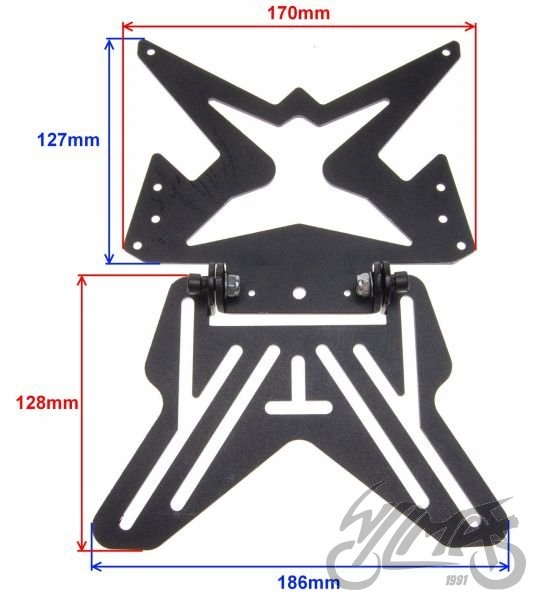 SKŁADANE MOCOWANIE TABLICY REJESTRACYJNEJ STELAŻ UCHWYT REJESTRACJI CZARNE Numer katalogowy części AW56896