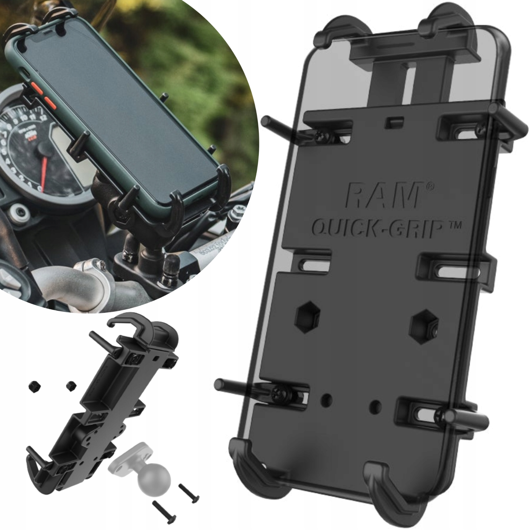 Ram Mount Quick-Grip Uchwyt Motocyklowy Na Telefon