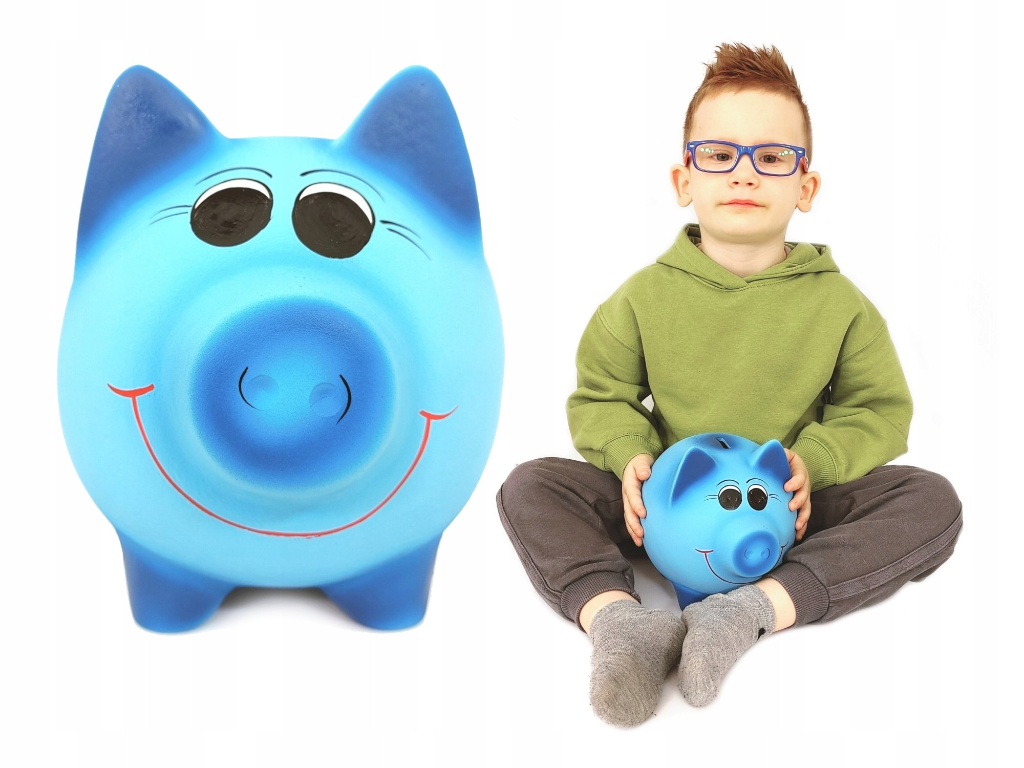 

Świnka Skarbonka Duża Niebieska Twój Napis (SK12N)